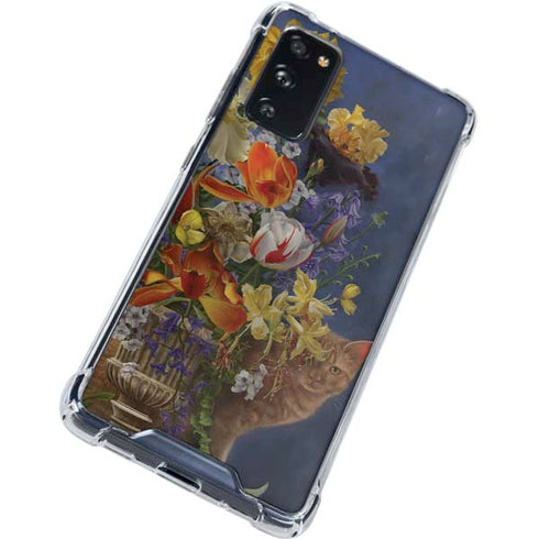 Tabby Cat with Flowers by Nene Thomas Galaxy S20 FE Clear Case